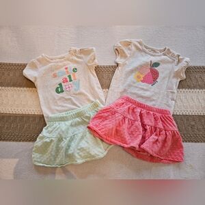 Garanimals Cream and Pink Kids Matching Set Sz 12M